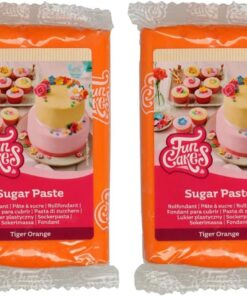 FunCakes Pasta De Azúcar Anaranjado Tigre 250 G (Paquete de 2)