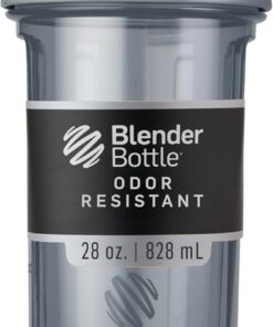 BlenderBottle Botella mezcladora Pro Series perfecta para batidos de proteínas y preentrenamiento, 28 onzas, gris a todo color