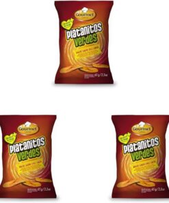 Platanitos Verdes - 65 g - Sabor Picante a Chile Limón - Sin Aceite de Palma - Ideal para Picar Entre Horas - Elaborado con Plátano Macho y Aceite de Girasol - Gourmet Latino (Paquete de 3)
