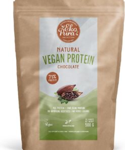 Proteína Vegana Natural - Chocolate - 76% de Proteina - Ingredientes orgánicos (500g)