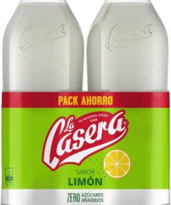 La Casera Limón, Refresco Con Gas De Limón Con Cero Azúcares Añadidos - Botella, Pack 2x1,5l, 3000 Mililitro