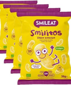 Smileat Smilitos Snack Ecológico de Maíz, 38g (Paquete de 4)
