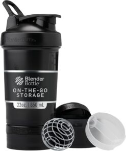BLENDER BOTTLE PROSTAK V2 BLACK 22OZ | A prueba de fugas | Tecnología Blenderball Whisk | Batidos de proteínas | Suplementos | Hidratación