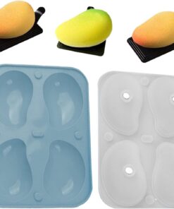 Molde para Mousse Silicona 4 Cavidades 3D Desmoldeo Fácil | Molde para Pudín Forma Mango Pasteles Chocolate Pudin Gelatina Para Panaderos Caseros Y