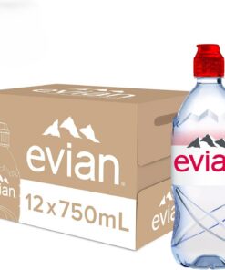 Evian Agua mineral natural 750 ml - Gorra deportiva (12 x 75 cl)