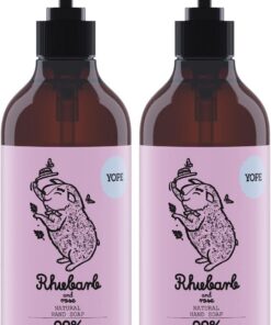 YOPE Jabón de Manos I Glicerina vegetal I Extracto de ruibarbo I Extracto de rosa I Hidratante I Desengrasante I Nutritivo I 98% Ingredientes naturales I Vegan formula I Ruibarbo y Rosa I 500ml