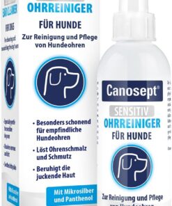 Canosept Limpiador Oidos Perros Sensitivo 75ml - Limpiador Orejas Perros - Limpiador de oídos para Perros Especialmente Suave con microplata, pantenol y extracto de Hamamelis
