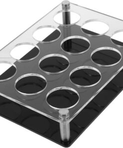 LIFKOME Soporte de Acrílico para Vasos Pequeños de Whisky y Licores, Negro | Vasos y Copas Pequeñas, Uso en Barra o Restaurante, Diseño Práctico y Ordenado