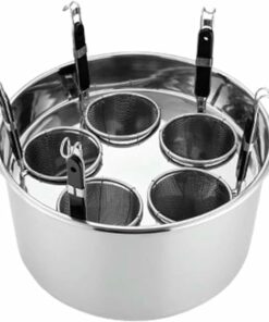Olla para Pasta de Acero Inoxidable con Canasta de Drenaje cocinar Pasta, Fideos, albóndigas y Verduras: Utensilios de Cocina tial, diseño de 5 Orificios para un Drenaje fácil