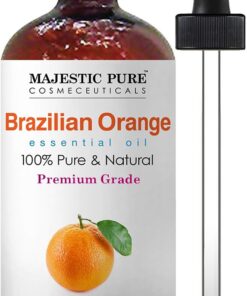 Majestic Pure Aceite esencial con cuentagotas de vidrio, 100% puro y natural, aceites esenciales para difusor, aromaterapia, fabricación de jabón y velas, aceite esencial de naranja brasileña, aceite