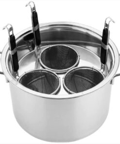 Olla para cocinar Pasta con Cesta coladora cocinar Pasta, Fideos, albóndigas y sopas: diseño Ajustable de 3/4/5 Orificios para un Drenaje fácil y una Mejor eficiencia de Cocci