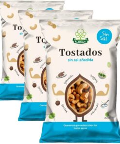 EL NOGAL Frutos Secos Anacardo Tostado Sin Sal Bolsa, 100 G (Paquete de 3)