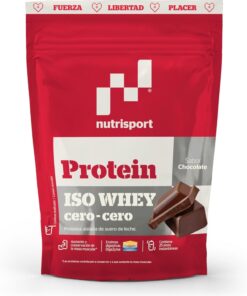 NUTRISPORT -Iso Whey Cero-Cero Chocolate 450g |Proteína Aislada de Suero de Leche |Sin Grasas ni Azúcares |Con DigeZyme® para Mejor Absorción |Rápida Digestión |Post Entreno para Desarrollo Muscular