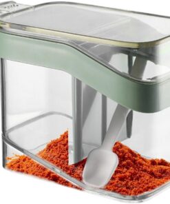 Generisch Recipiente para especias con tapa, de especias con cuchara - Tarros de especias con cuchara - Bidón de especias, ollas, de especias, recipiente para sal para cocina, mostrador