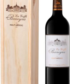 Caja de regalo con estuche de madera - La Griffe de Barreyres - DOP Haut Médoc - Vino tinto - 75 cl (Paquete de 6)