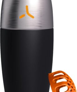 PROMIXX Pursuit botella mezcladora de proteínas de acero inoxidable de una sola pared, batidos súper suaves, 950 ml, Negro