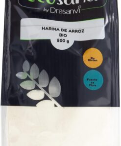 Harina de Arroz Integral BIO Ecosana Drasanvi en 500g Natural Sin Gluten | Certificada BIO, Alternativa sin Gluten a la Harina de Trigo, Ideal para Reposteria y Rebozados Saludables, Vegana Diaria