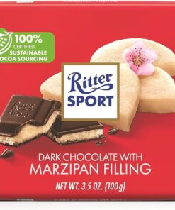 Ritter Deporte Mazapán 100g De Chocolate Negro (Paquete de 6)