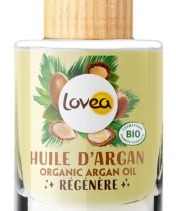LOVEA Aceite de argán orgánico multiusos, regenera, piel muy seca y cabello muy seco, 100% de origen natural, sin colorantes ni perfume, vegano, certificado orgánico, fabricado en