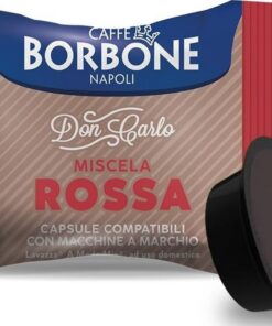 Caffè Borbone Don Carlo, Mezcla de Café Roja - 100 Cápsulas - Compatibles con Máquinas de Café Lavazza®* A Modo Mio®* para uso doméstico