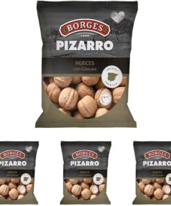 Borges - Nueces con Cáscara Finca Pizarro Borges - Producto de España - Con Abre Nueces - Alto contenido en Omega 3 - Ricas en Antioxidantes - Frutos Secos sin Gluten - Paquete de 2000 gramos.