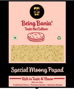 Being Bania Special Moong Papad 100% Natural and Handmade, Moong Dal Papad, Appalam, Papadam and Fryums