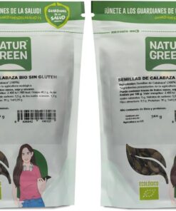 NaturGreen - Semilla de Calabaza Bio 350 g, Fruto Seco Ecológico, Fuente de Proteína y Fibra, Sin Gluten, Sin Azúcares Añadidos y Vegano, Ideal en Ensalada, Pan, Yogur y Snack Saludable (Paquete de 2)