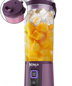 Ninja Blast Batidora Portátil, Minibatidora sin Cable, Recargable BC151EUPR | Vaso de 530 Ml con Tapa Antigoteo y Boquilla para Sorber, Smoothies, Batidos de Proteínas, Pica Hielo y Frutas Congeladas