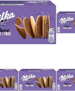 Milka Choco Finas Galletas con Chocolate con Leche de los Alpes, 126g (Paquete de 5)