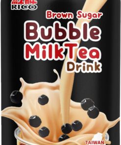 RICO - Té de leche con burbujas y azúcar moreno - 1 X 340 ML (Paquete de 6)