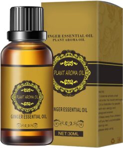 Aceite jengibre Aceites esenciales raíces jengibre, 10ML / 30ML Aceites masaje jengibre orgánico para hincharse con botella cuentagotas Aceite esencial Regalos para mujeres
