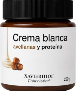 XAVIERMOR – Crema de Chocolate blanco Avellana con Proteína, 250g – Sin Azúcar, Rica en Proteína y Sabor Intenso – Ideal para Desayunos y Snacks Saludables