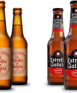 La Estrella de Galicia Cerveza - Pack de 24 botellas x 330 ml - Total: 7.92L + Cerveza 4 packs x 6 unidades 25cl
