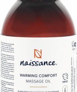 Naissance Warming Comfort Aceite de Masaje Relajante - 100 ml - Base de Aceite de Semilla de Uva con Terapia de Masaje de Jengibre y Sándalo para Dolores Articulares y Musculares