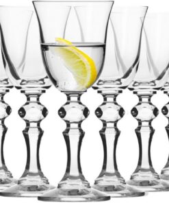 Krosno – Copas para Vodka, Shots y Licores 60 ml – Juego de 6 unidades – Colección Krista – Cristal sin Plomo – Diseño Clásico y Acabado Elegante