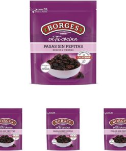 Borges - Pasas California Sin Pepitas Borges En tu Cocina - Alto contenido en vitamina A y B3, Potasio, Magnesio y Calcio - Sin Aceite de Palma, Vegano - Paquete de 600 gramos.
