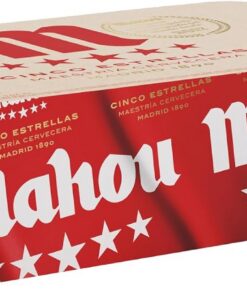 Mahou 5 Estrellas, Cerveza Lager Dorada, Pack 28 Latas x 33cl
