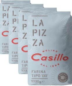 CASILLO MOLINO - La Pizza Harina Tipo 00 100% trigo italiano - 1 kg (Paquete de 4)