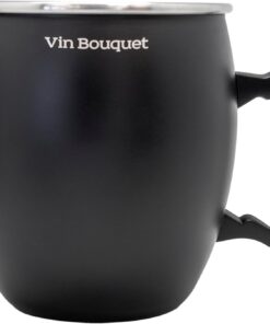 VB VIN Bouquet FIK 1470 Taza de Cóctel Negra de 450 Ml, Estilo Moscow Mule, Acero Inoxidable, Resistente y Elegante, Ideal para Cócteles y Bebidas Frías