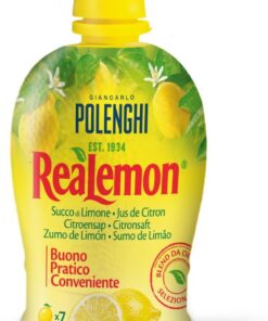 Polenghi - Zumo Cítrico de Limón Natural, Producto Italiano, Ideal para Ensaladas, Salsas, Pescados, Mariscos, Postres y Bebidas, 500ml (Paquete de 6)