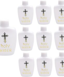 10pcs Botella de Agua bendita Católica con Tapa Cosida 60 ml de Recipiente de Agua bendita con Cross Dorado y Logotipo de Agua bendita Frasco de Agua bendita para bendiciones y Fiestas