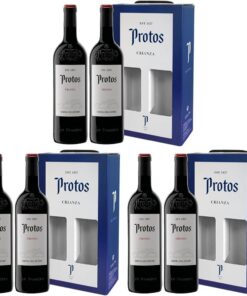 Protos Crianza, Estuche Vino Tinto 100% Tempranillo, D.O. Ribera del Duero, 2 botellas x 75cl (Paquete de 3)