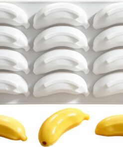 Moldes de Silicona Frutales Molde De 12 Cavidades Con Forma De Plátano Para | Molde Frutas Antiadherente Para Mousse Chocolate Manualidades Repostería Jabón Snack Hielo Pudin