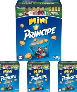 Príncipe Mini, Galletas Sándwich Rellenas de Crema de Chocolate con Leche, Pack 4 x 40g (Paquete de 4)