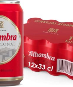 Alhambra Tradicional, Cerveza Lager Suave, Pack 12 Latas x 33cl