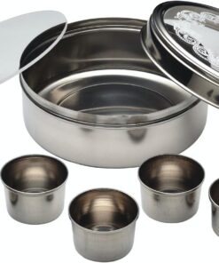 KitchenCraft World Of Flavours Juego Organizador de Especias Masala de Acero Inoxidable 7 Organizadores 17 x 7 cm