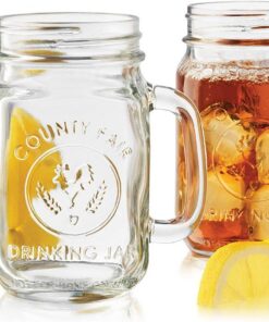 Vasos de cristal de 500 ml con tapa, vasos de estilo vintage, vasos de té de burbujas, vaso de boca ancha, reutilizables, almacenamiento para batidos, cereales, avenas, postres, café, yogur