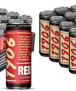 Cerveza 1906 Red Vintage Pack 24x33cl latas & Cerveza Reserva Especial - Paquete de 24 latas de 330 ml – Bebida alcohólica 6,5% de volumen en alcohol