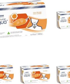 Resource Aqua+ Gelificada Sabor Naranja | Textura Pudin Disfagia | 4x125g (Paquete de 5)