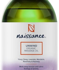 Naissance Aceite Para Masaje Corporal Relajante Unwind BIO 250ml - Tratamiento Natural Calmante Anti-Estrés Terapéutico - Alivia Rigidez Muscular Aromaterapia Natural Con Lavanda Ylang Ylang Cártamo